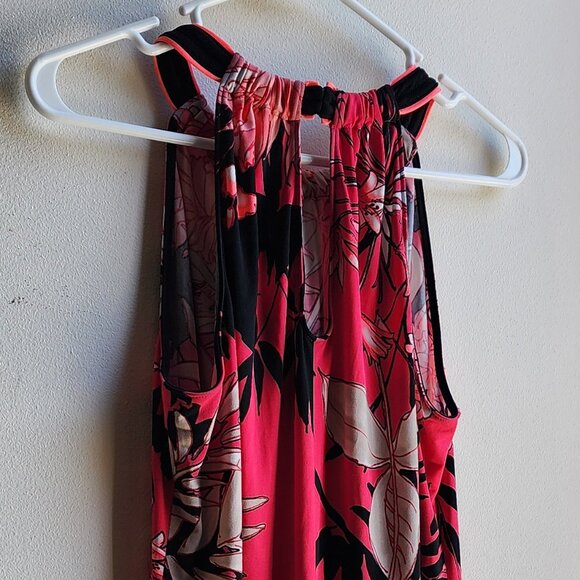 Tahari Pink Tropical Halter Top Size Small - Picture 12 of 16